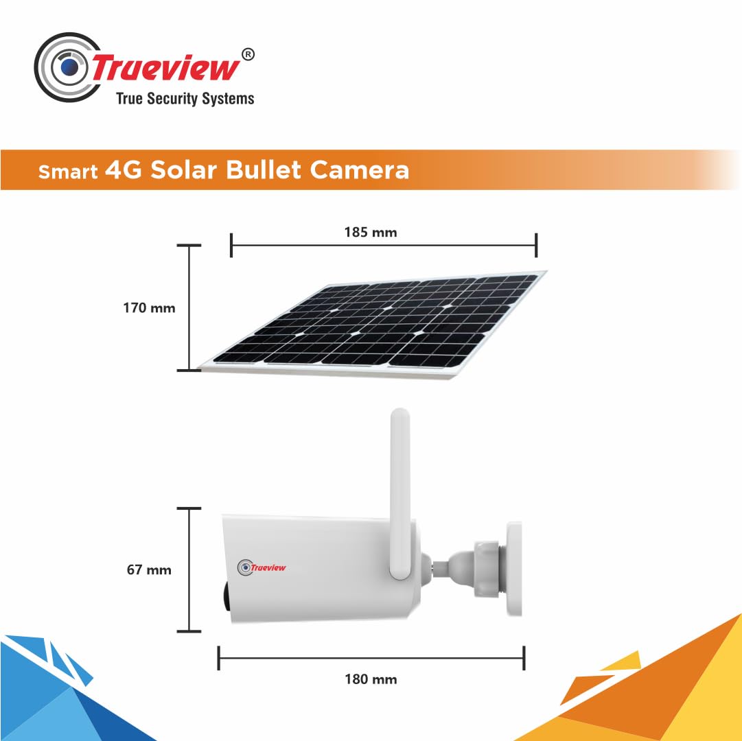 Trueview 4G SIM Solar Powered Bullet Camera Advanced CCTV Security Camera with 4MP Clarity, Wireless Connectivity, and Solar Efficiency for Uninterrupted Surveillance4