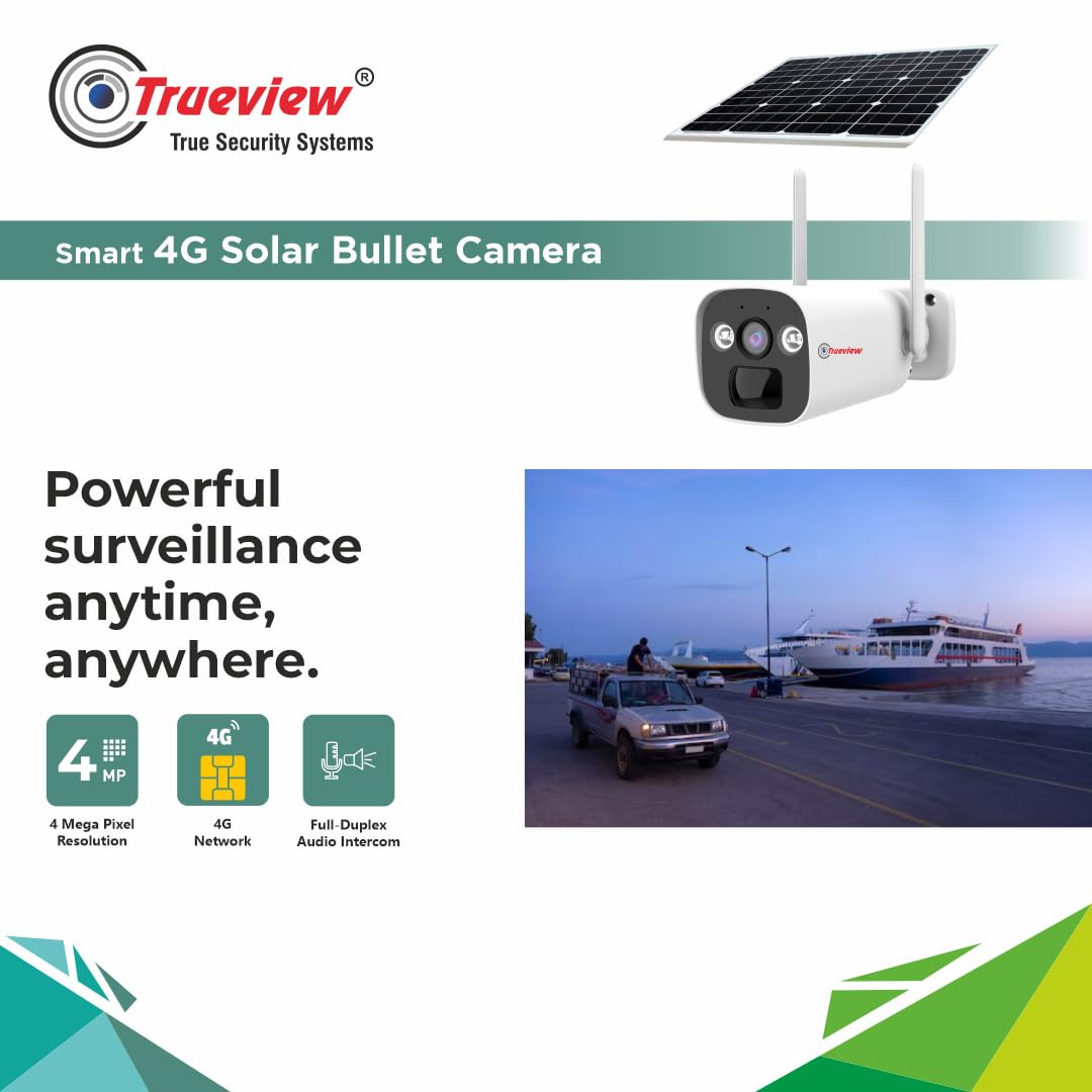 Trueview 4G SIM Solar Powered Bullet Camera Advanced CCTV Security Camera with 4MP Clarity, Wireless Connectivity, and Solar Efficiency for Uninterrupted Surveillance5